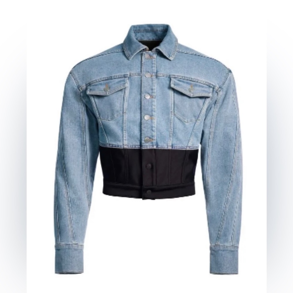 Thierry Mugler Defined-Waist Denim Jacket Size Large